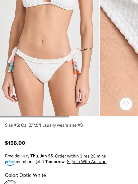 Shoshanna Other - NWT Shoshanna beaded Bikini Top & bottom set white sz xl /Dd 2pc swimwear